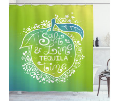 Vibrant Ombre Text on Lemon Shower Curtain