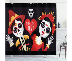 Sugar Skull Art Shower Curtain