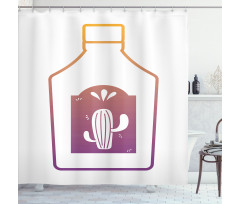 Ombre Outline Bottle Cactus Shower Curtain