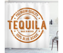 Mexican Drink Retro Stamp Shower Curtain