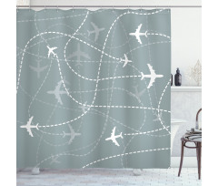 Airplane Traces Scheme Sign Shower Curtain