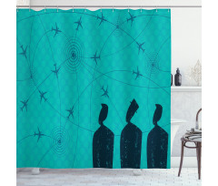 Men Look Flight Paths Shower Curtain