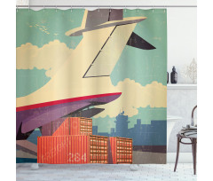 Vintage Air Cargo Plane Shower Curtain