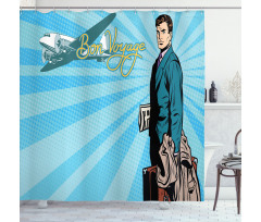 Retro Handsome Passenger Shower Curtain