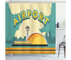 Nostalgic Airport Building Shower Curtain