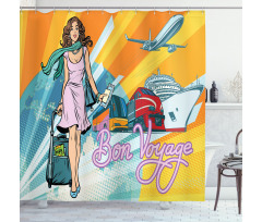 Retro Passenger Woman Art Shower Curtain