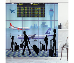 Planes People Flight Board Shower Curtain