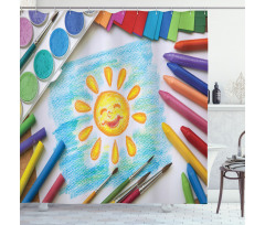 Child's Happy Sun Painting Shower Curtain