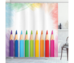 Realistic Colorful Pencils Shower Curtain