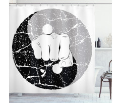 Fist in Yin Yang Shower Curtain