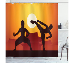 Chinese Boxing Sports Human Shower Curtain