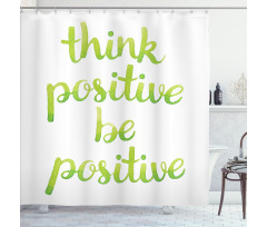 Words in Green Tone Shower Curtain