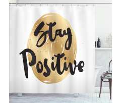 Phrase on Circular Shower Curtain