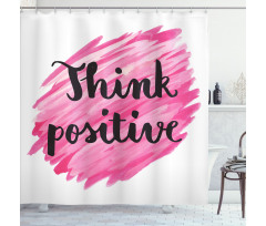 Text Pink Strokes Shower Curtain