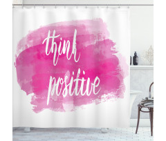 Calligraphy on Pink Shower Curtain