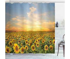 Blooming Farm at Sunset Shower Curtain