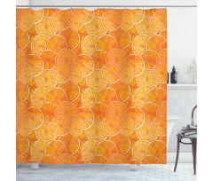 Round Slice of Oranges Shower Curtain