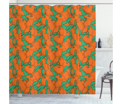 Cartoon Overlap Mandarins Shower Curtain