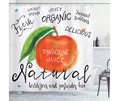 Watercolor Citrus Fruit Shower Curtain