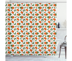 Mandarin and Polka Dots Shower Curtain