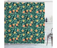 Citrus Leaf Botanical Art Shower Curtain