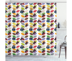 Abstract Vivid Birds Shower Curtain