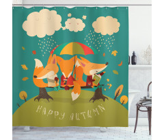 Foxes Umbrella Shower Curtain