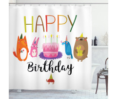 Cake Animal Friends Shower Curtain