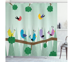 Birds on Branch Shower Curtain