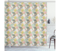 Abstract Chameleons Shower Curtain