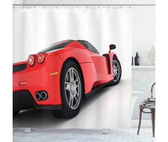 Red Super Sports Car Shower Curtain