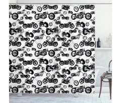 Models of Motorbike Shower Curtain