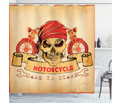 Spooky Racer Motorcycle Shower Curtain