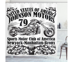 Old Racer Motorcycle Shower Curtain