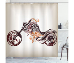 Curvy Floral Bike Shower Curtain