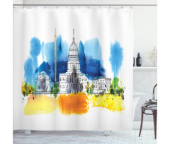 White House Paint Shower Curtain