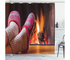 Cozy Socks and Slippers Shower Curtain