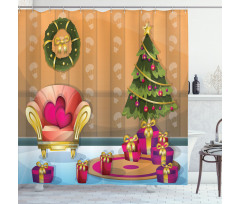 Noel Room Cartoon Shower Curtain