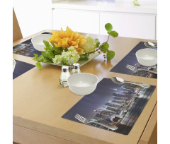 Manhattan Skyline at Night Place Mats