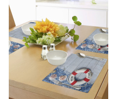 Fishing Net Wood Seashell Place Mats