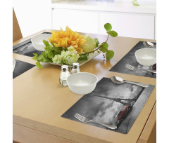 French Car Dark Clouds Place Mats