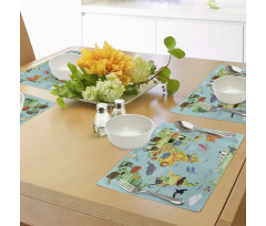 Animal Map of the World Place Mats