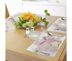 Rabbit Bunny with a Star Place Mats