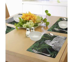 White Tiger in Jungle Place Mats