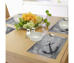 Flying Seagulls Grey Place Mats