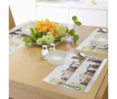 Dog Family in a Row Place Mats