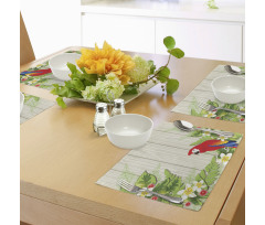 Flowers Parrot Place Mats