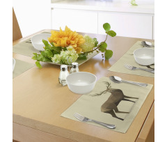 Geometric Deer Elk Graphic Place Mats