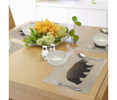 Modern Geometric Bear Art Place Mats