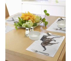 Brown Tones Triangle Horse Place Mats